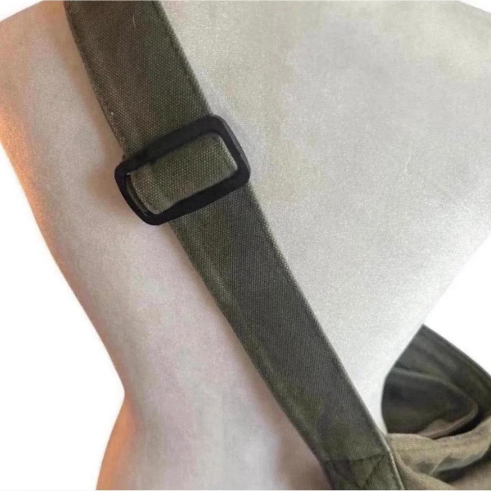 Unisex Large Capacity Green Canvas Crossbody Bag - Brand New!